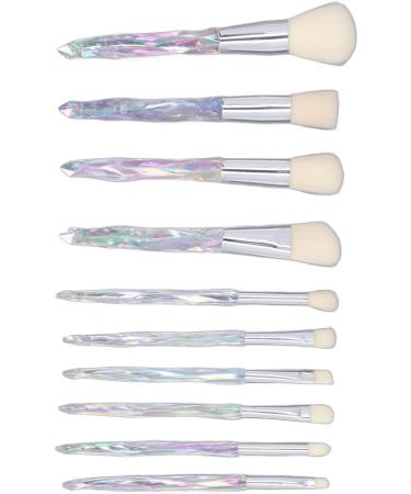 Powder Brush 10 Pieces Ergonomic Professional Makeup Brush Set Soft Skin-Friendly for Party and Daily Life - Buy Online on SooperMarket.com