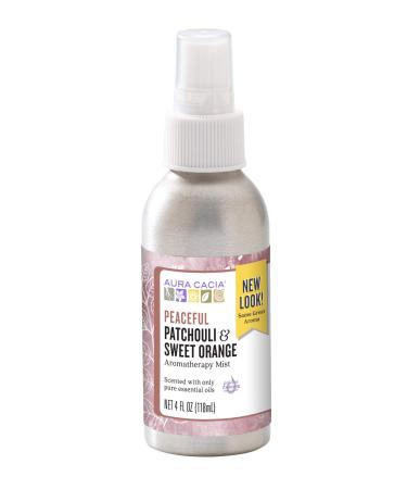 Aura Cacia Peaceful Patchouli and Sweet Orange Mist | GC/MS Tested for Purity | 118 ml (4 fl. oz.)