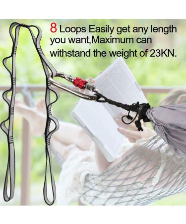 DASKING 2 Pack Adjustable Daisy Chains - 23 KN Strong Climbing Harness Nylon Rope Multi Loop Yoga Strap in Gray | International Shipping Available - Buy Online on SooperMarket.com