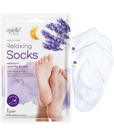 Epielle Relaxing Foot Masks (6pk) Melatonin + Lavender Extract | Deep Moisturizing, 100% Vegan & Cruelty-Free | Beauty Stocking Stuffers - Buy Online on SooperMarket.com