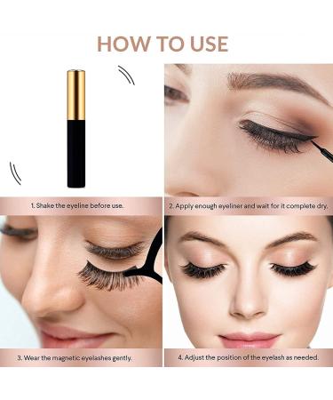 FEITA Magnetic Eyelashes Kit - 10 Pairs Natural Look False Lashes with 2 Tubes Magnetic Eyeliner - Easy Application & No Glue Needed - Buy Online on SooperMarket.com
