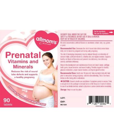 Prenatal Vitamins with 1000mcg Folate Folic Acid Prepares You for Conception and Childbearing 23 Vitamins and Minerals Includes Iron Calcium Vitamin D Biotin 90 Days Supply - Allmom's Choice - Buy Online on SooperMarket.com
