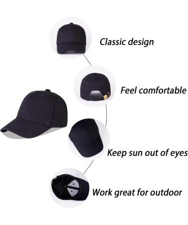 LANGZHEN Kids Adjustable Cotton Baseball Cap Hat for Girls Boys 2-4 Years - Black + White - Buy Online on SooperMarket.com