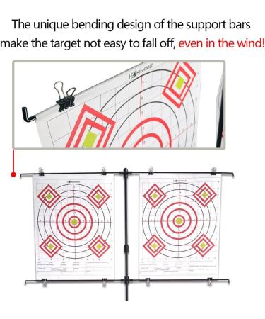 Highwild Adjustable Paper Target Stand with 8 Clips | Shooting Practice Holder for Clear Bullseye Targets - Buy Online on SooperMarket.com
