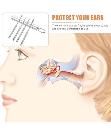 Stainless Steel Earwax Removal Kit for Kids and Adults - Ear Curette Tool Set for Safe and Efficient Ear Cleaning - Silver 9.5X1.8CM - Buy Online on SooperMarket.com