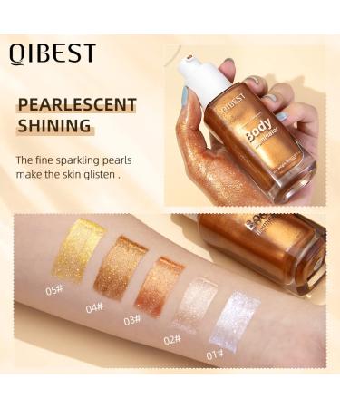 2-Pcs Waterproof Body Shimmer Oil Set - Rose Gold & Glistening Bronze Glow | Face & Body Highlight Illuminator 80ml - Buy Online on SooperMarket.com