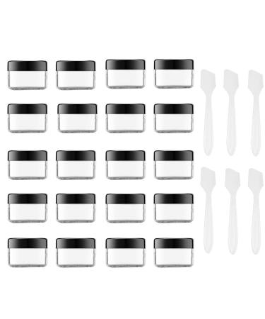 Toureal 15ml Small cream can empty (20 pieces) cosmetic socket plastic cream can container for cosmetics crucible (black with lid) black 15ml