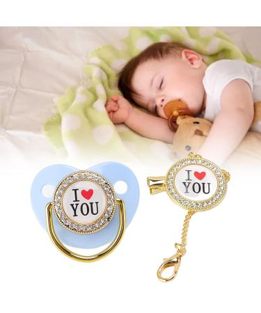 Non-Toxic Blue Baby Pacifier Set with Chain Clip | Perfect for Photo Shoots | International Shipping - Buy Online on SooperMarket.com