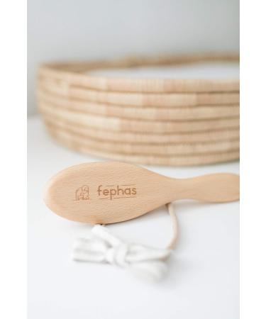 Fephas Wooden Baby Goat Hair Brush for Newborns and Toddlers | Soft Goat Hair & Silicone Brush for Cradle Cap | Great Addition to Baby Registry - Buy Online on SooperMarket.com