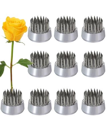 Round Flower Arrangers  10 Pieces Sliver Flower Frog Fixed Tools Japanese Flower Holder Floral Arrangement Pin Holder for Flower Arrangement  Plant Fixation  Plant Decoration 10PCS Silver