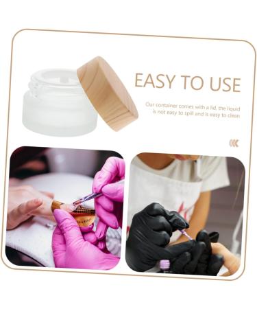 Mikinona Pen Wash Cup Nail Remover Bottle Crystal Nail Art Dappen Bowl Nail Art Dappen Cup Makeup Container Glass Containers Glass Craft Nail Art Cleaning Cup Tool Wood Frosted - Buy Online on SooperMarket.com