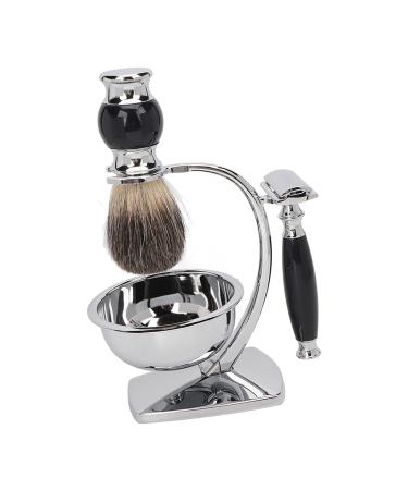 Men's Shaving Brushes Kit - 4 in 1 Stainless Steel Razor Blades Holder & Soft Cleaning Brush | Perfect Father's Day Gift Set for Men - Buy Online on SooperMarket.com