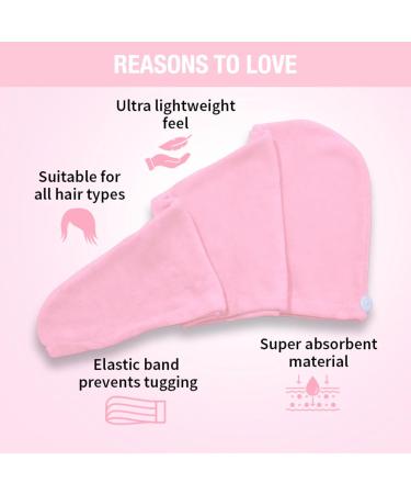 Nykaa Naturals Microfiber Hair Towel Wrap - Lightweight & Absorbent Gentle on Hair Prevents Frizz - Pink - 1 pc | Ideal for All Hair Types - Buy Online on SooperMarket.com