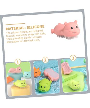 GAFOKI Baby Shampoo Brush - Infant Bath Body Scalp Teasing Massage Scrubber | Kids Shower Massager - Pink 10x6cm - Buy Online on SooperMarket.com