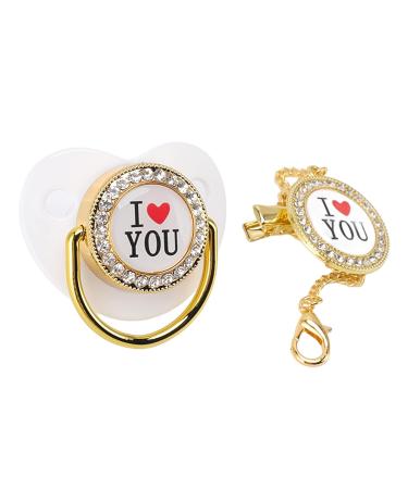 Non-Toxic Baby Pacifier Set with Chain Clip - Attractive White Pacifiers for Photo Shoots | International Shipping Available - Buy Online on SooperMarket.com