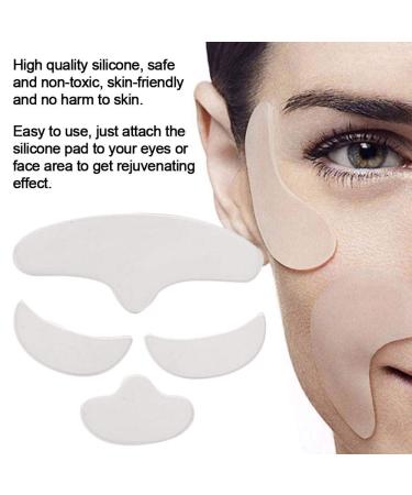 4PCS Anti-Aging Silicone Patches | Skin Tightening Forehead & Eye Pads | Washable Anti-Fold Face & Chin Treatment for Fine Lines - Buy Online on SooperMarket.com