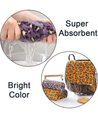 Seloobant Leopard Print Microfiber Towel Set - Super Absorbent Quick Dry Hair Towels (3 Pack) for Ultimate Hair Care - Buy Online on SooperMarket.com
