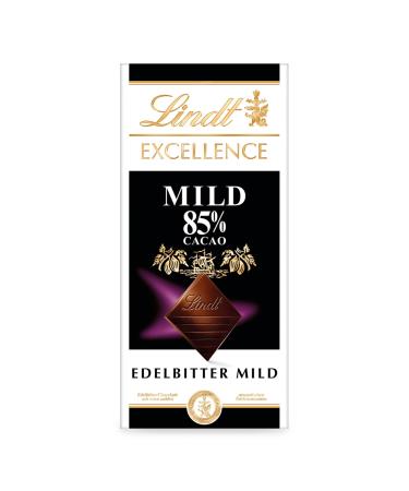 Lindt EXCELLENCE 85% cocoa - mild dark chocolate | 100 g bar | Extra mild dark chocolate | Intense cocoa flavor | Dark vegan chocolate gift | 100g (1 pack) 85% mild