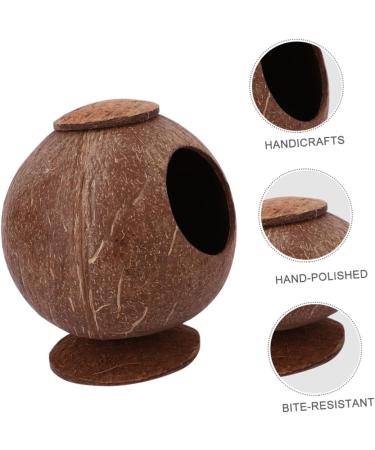 FOMIYES 2pcs Coconut Shell Charcoal Hamster Nest Small The Bed 16X15X15CMx2pcs Brownx2pcs - Buy Online on SooperMarket.com