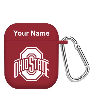 AFFINITY BANDS Ohio State Buckeyes Custom Name HD Case Cover Compatible with Apple AirPods Gen 1 & 2 (Crimson) Ohio State Buckeyes Crimson