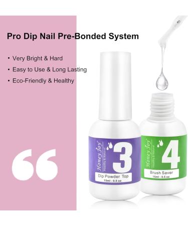 8 in 1 Dip Powder Starter Kit - Clear Pink French White Nude Colors - Daily Makeup Fine Dipping Powder Set with Liquid, Brush Cleaner, Base, Top & Activator - 18g - Buy Online on SooperMarket.com