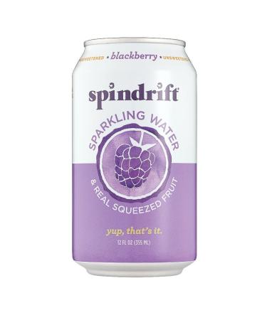 Spindrift Sparkling Water Blackberry Flavored Made with Real Squeezed Fruit 12 Fl Oz Cans Pack of 24 (Only 13 Calories per Seltzer Water Can)