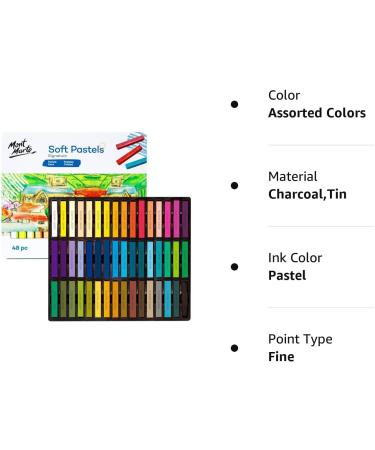 Mont Marte Soft Pastels in Tin Box Signature 48pc - Vibrant Assorted Colors for Art, Craft, Coloring, Sketching - Great Blending, Storage Case Included - Buy Online on SooperMarket.com