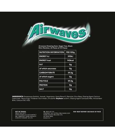 Wrigley's Airwaves Black Mint Chewing Gum (30 Packets (Full Box)) - Buy Online on SooperMarket.com