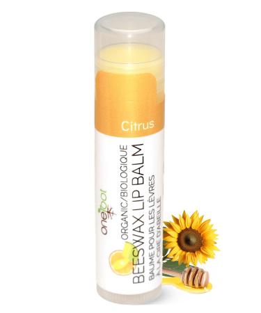 OneRoot - 100% Organic Beeswax Lip Balm Citrus Lip Moisturizer for Dry & Cracked Up Lips Coconut Oil Vitamin E & Rosemary Extract (0.15oz)