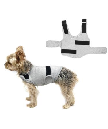 Camidy Dog Anxiety Vest Adjustable Dog Thunder Jacket Dog Anxiety Relief Coat Reflective Strip Calming Jacket for Anxiety Fireworks Thunder Light Grey L