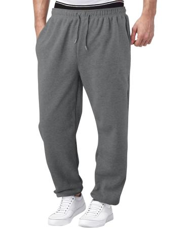 Buy Rumaozia Men's Baggy Cotton Sweatpants - Breathable Wide Leg Jogging & Yoga Pants with Pockets - Classic Training Gray - Buy Online on SooperMarket.com