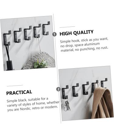 OSALADI 2pcs Up and Down Double Hook 2 Metal Clothes Home Storage Hook Towel Rack Double Fork 8.7x3cm Black - Buy Online on SooperMarket.com