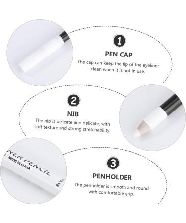 PLAFOPE 48 Pcs Eyeliner Pencil Highlighter Eyeliner Pens Woman Iluminador Makeup Eyeshadow Wooden Pole White - Buy Online on SooperMarket.com