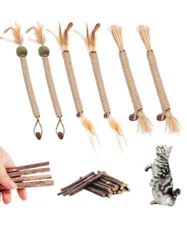 Hiqe-fl 6pcs cat toys catnint sticks 15pcs cat dental toys catnint sticks for cats matatabi cats chewing wood cat chewing toy catnint sticks bio