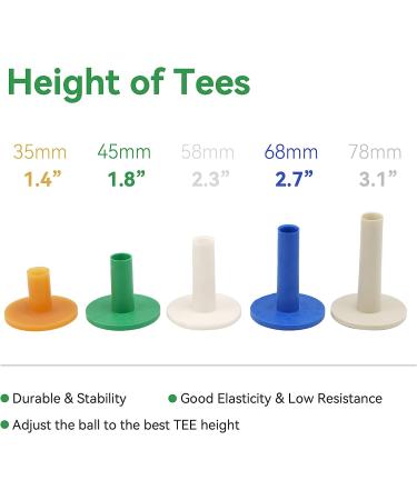 XMWangzi Golf Rubber Tees - 5 PCs for Driving, Putting, Chipping Practice | Suitable for Indoor & Outdoor Use with Golf Mats and Nets - Buy Online on SooperMarket.com