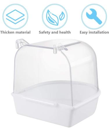 POPETPOP Covered Bird Bath for Small Birds - Ideal for Canaries, Budgies, and Parrots - White - Buy Online on SooperMarket.com
