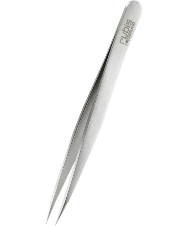 Rubis splinter tweezers - pointed tweezers - narrow and pointed - for splinters and ingrown hairs - pointed tweezers silver
