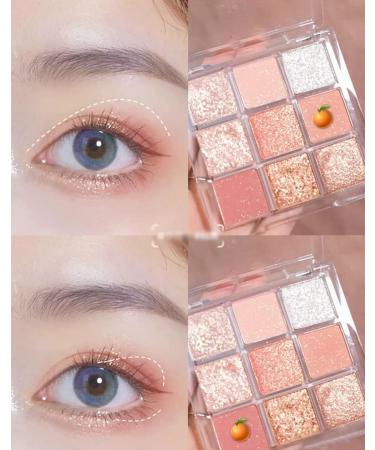 Lovelycat 9 Colors Glitter Eyeshadow Makeup Palette Matte High Pigmented Colorful Creamy Texture Eye Shadow Powder Natural Waterproof Long Lasting Eyeshadow Powder Cosmetics (orange) - Buy Online on SooperMarket.com