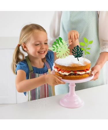 14 PCS Tropical Leaves Cake Topper Personalised Artificial Palm Leaves Glittery Tropical Jungle Cake Topper Tropical Party Jungle Hawii Summer Theme Birthday Party Supplies Cake Decorations - Buy Online on SooperMarket.com