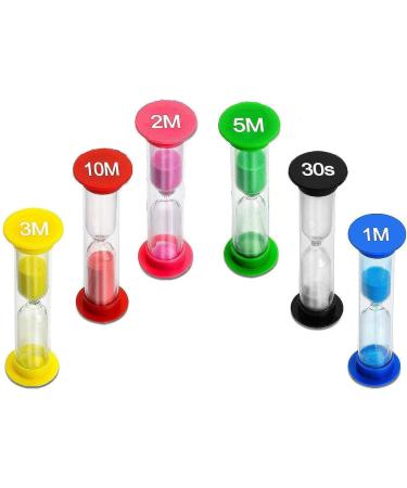 MOKIU hourglass set for children 6 pieces - hourglass 30 sec 1 minute 2 minutes 3 minutes 5 minutes 10 minutes