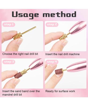 Rolybag 10 Pieces nail drill heads nail drill bits sanding band shaft 3/32 inch nail drill bits mandrels for electric file nail sanders manicure pedicures home salon & spa(10-golden) - Buy Online on SooperMarket.com