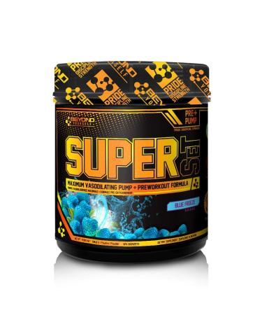 Beyond Yourself - SuperSET | Pre-Workout Formulated for Peak Performance & Insane Pumps | Dominate Savage Workouts with 300mg Caffeine 9g L-Citrulline + HICA Taurine & Agmatine | 40 Servings | Blue Freeze