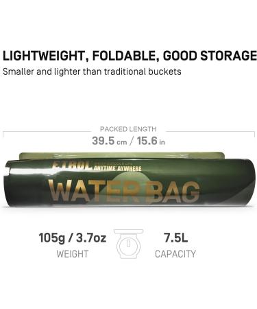 ETROL 2 Gallon Collapsible Water Container Bag - 2 Pack | BPA Free Food Grade | Emergency Storage with Spigot | Portable Foldable Bottle for Sports Outdoors | Olive Green 7.5L (2 pieces) - Buy Online on SooperMarket.com