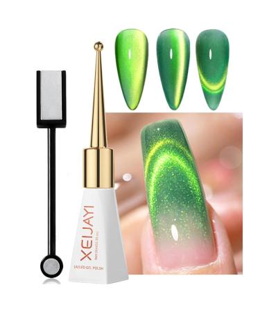 SONGQEE Cat Eye UV Gel Nail Polish - 10 ml Gel Nail Polish for Women Home DIY Nail Art Manicure Durable (005 Green Style)