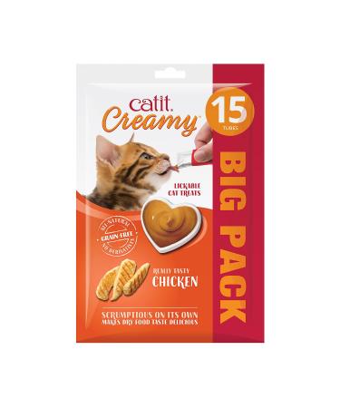 Catit Creamy Chicken Lickable Cat Treats 15 Pack
