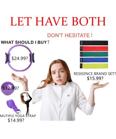 YXILEE Pilates Ring Circle Set - Home Workout Equipment for Women - Booty Bands, Mini Exercise Ball for Legs and Thighs - Purple - Buy Online on SooperMarket.com
