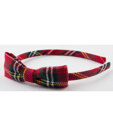 Mytoptrendz Thin Alice Band Headband Red Tartan Hairband With Small Little Cute Bow Girls Hair Accessories - Buy Online on SooperMarket.com