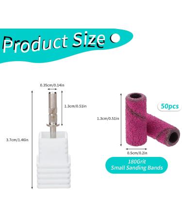 WLLHYF Sanding Bands for Nail Drill 50Pcs Small Nail Sanding Bands with 1PCS 3.1mm Mandrel Bit Small Nail Sanding Files for Acrylic Nails Gel Manicures and Pedicure(180Grit - Buy Online on SooperMarket.com