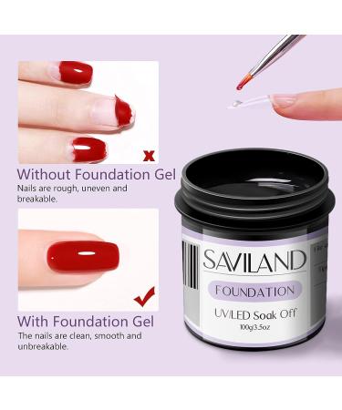 SAVILAND 3.5OZ Base Nail Coat - Gel Foundation for Gel Polish | Clear UV LED Soak Off | Professional Quality for Home Manicure - Buy Online on SooperMarket.com
