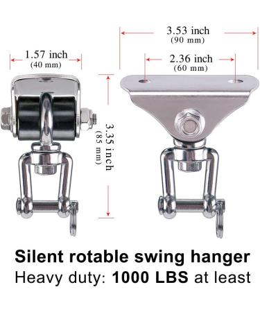 Super Silent  No Squeaking  Permanent Antirust 360 Swivel Swing Hanger  Heavy Duty Swing Hook with 4 Screws for Concrete Wooden Hanging Hardware for Porch Chair Hammock Gym SELEWARE silent swing swivel hook - Buy Online on SooperMarket.com